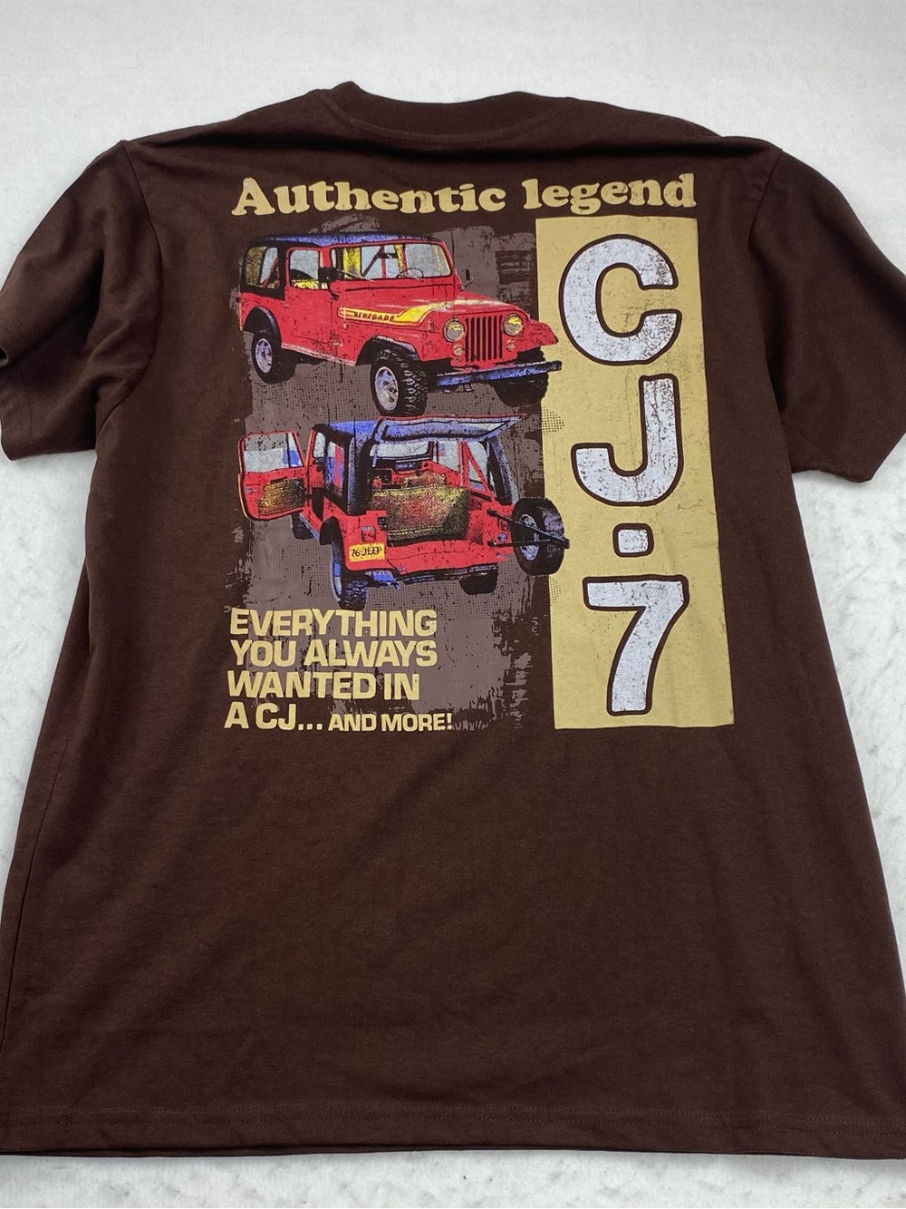 Jeep Spirit 1941 CJ-7 Authentic Legend Graphic Tee Brown Men’s Medium NWOT